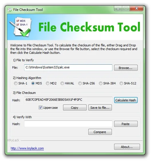 File Checksum Tool - screenshot