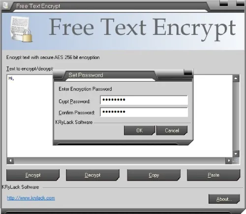 Free Text Encrypt - screenshot