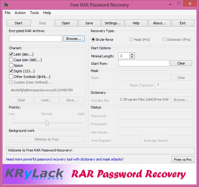 Free Rar Password Recovery Krylack Software
